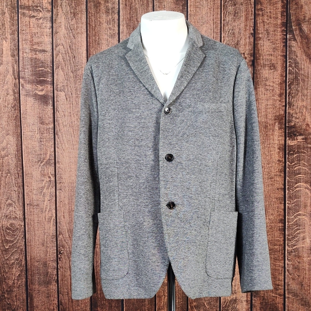 Michael Kors Mens Hopsack Salt and Pepper Cozy Casual Blazer